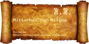 Mitterhöfer Milica névjegykártya